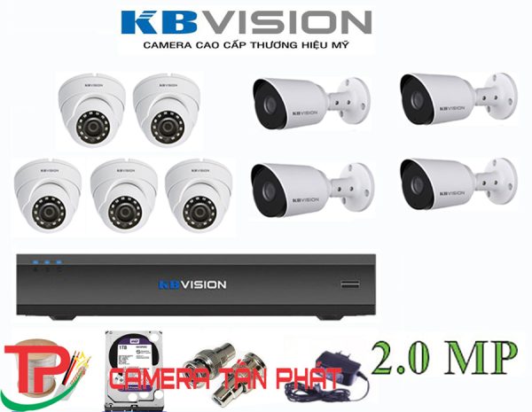 Lắp đặt trọn bộ 9 camera giám sát 2.0M Kbvision