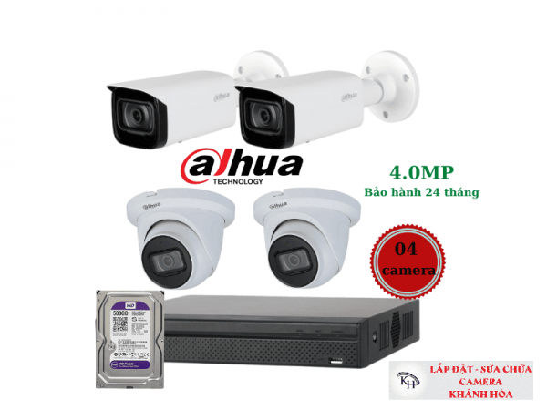 Lắp đặt trọn bộ 4 camera giám sát 4.0MP Dahua