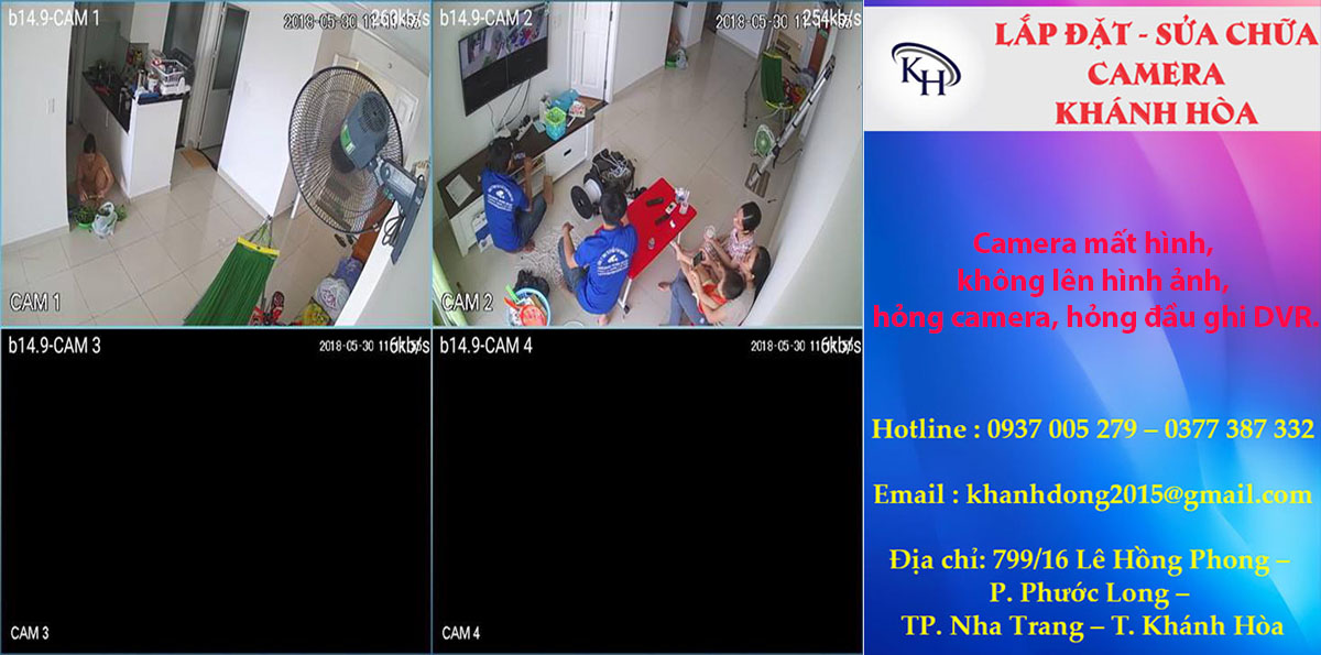 Camera mất hình, không lên hình ảnh, hỏng camera, hỏng đầu ghi DVR.